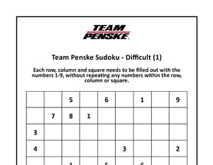 Team Penske Advanced Sudoku 1