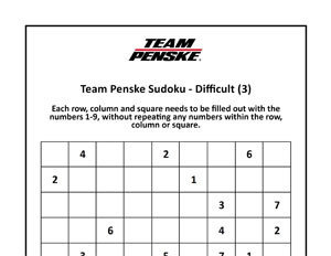 Team Penske Sudoku Advanced