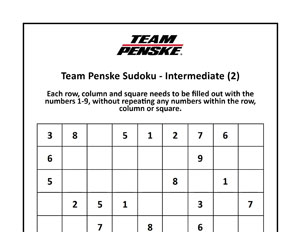 Team Penske Sudoku Intermediate 