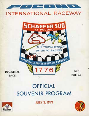 The official program from the Schaefer 500 at Pocono Raceway in 1971