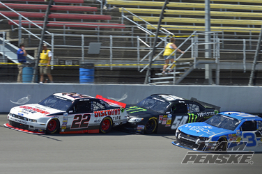 Late-Race Flat Tire Relegates Logano to 16th-Place 