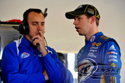 Brad Keselowski and Paul Wolfe chat during Preseason Thunder